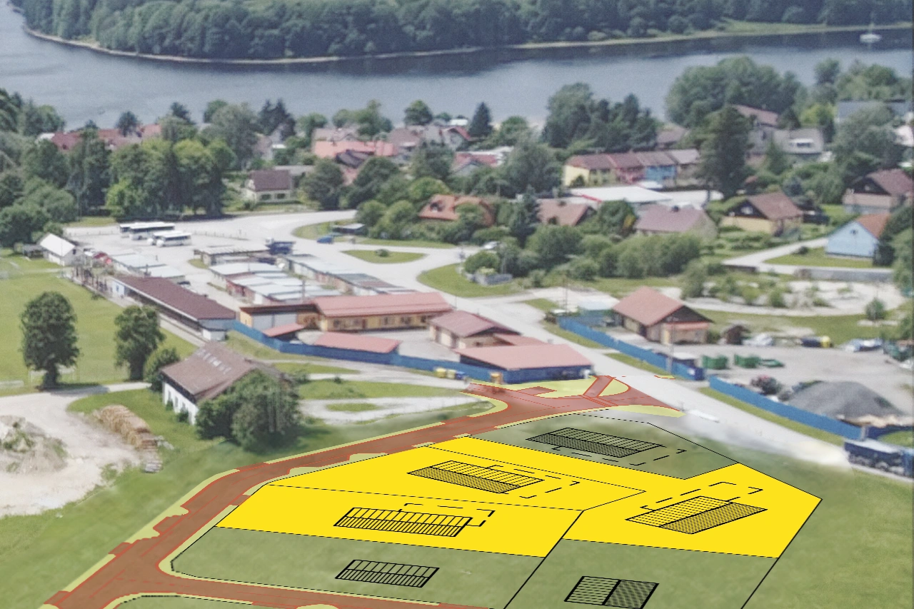 Letecký přehled stavebních parcel ve Frymburku